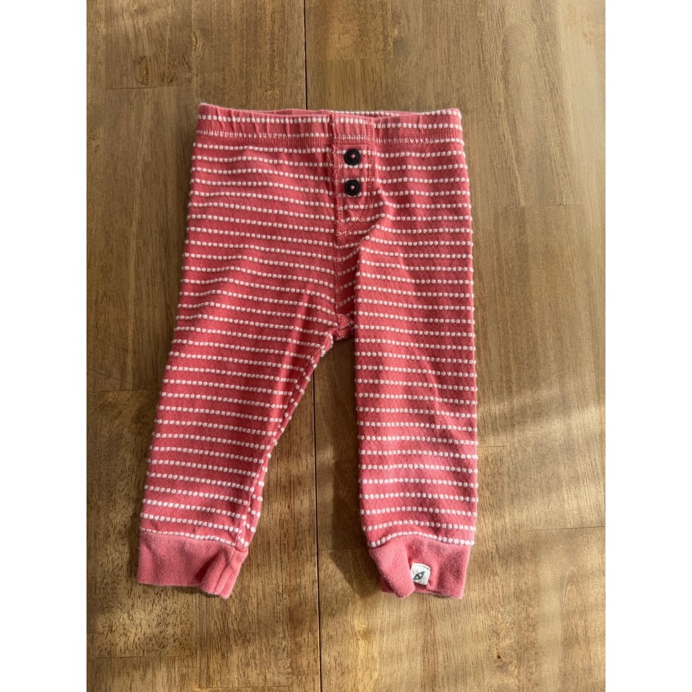Easy-Peasy Organic Cotton Striped Leggings Pink White 6-9M
